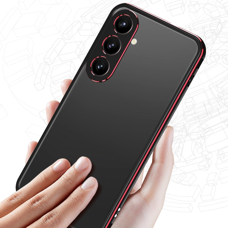 For Samsung Galaxy S24 5G Aurora Series Lens Protector + Metal Frame Phone Case(Black Blue) - free shipping - PMC Jewellery - Order now!