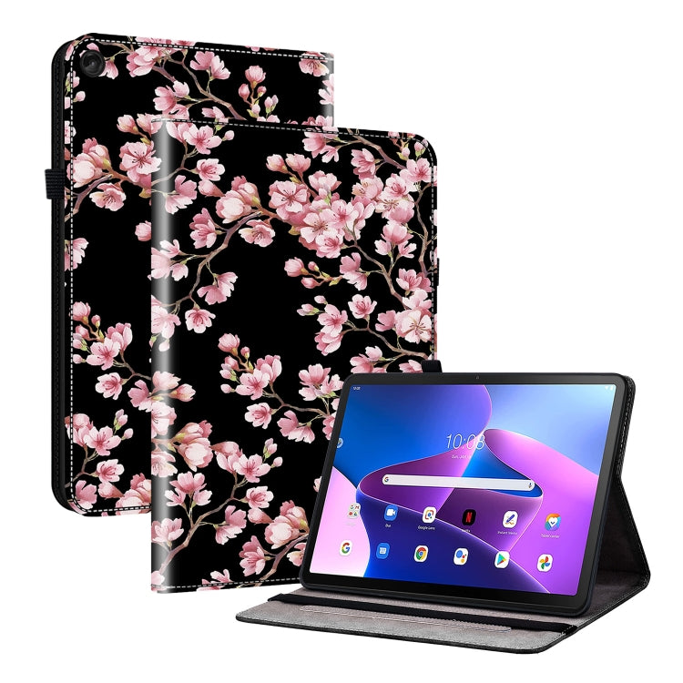 For Lenovo Tab M10 Plus HD 10.6 3rd Gen Crystal Texture Painted Leather Tablet Case(Plum Bossom)