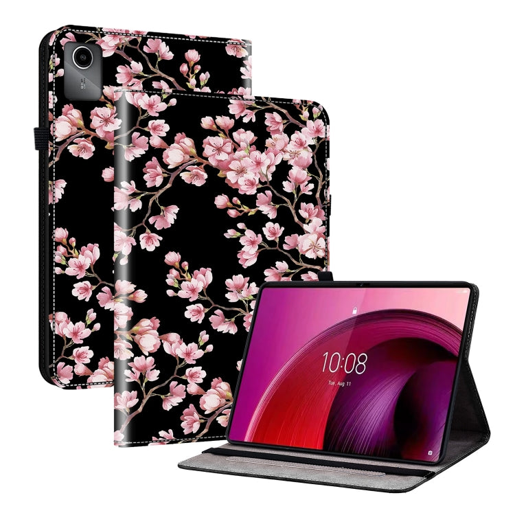 For Lenovo Tab M11/ Xiaoxin Pad 11 2024 Crystal Texture Painted Leather Tablet Case(Plum Bossom)