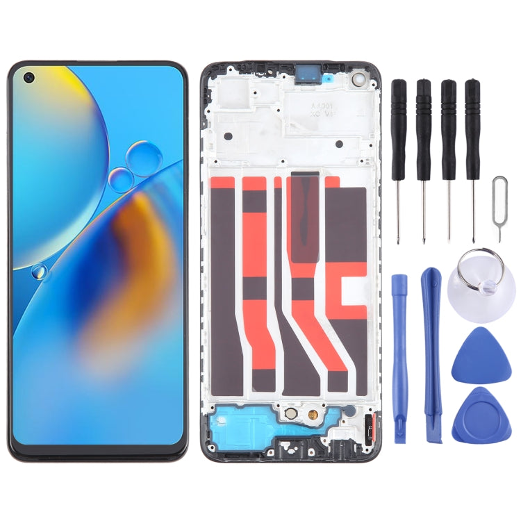 For OPPO F19 Original AMOLED LCD Screen Digitizer Full Assembly with Frame