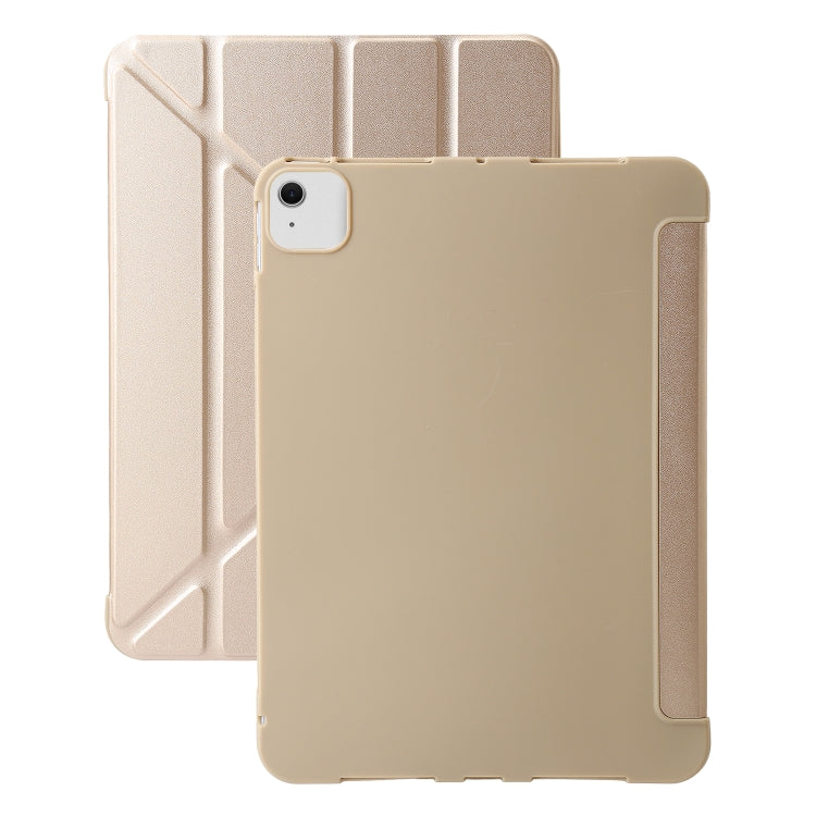 For iPad Air 11 2024 TPU Deformation Flip Leather Tablet Case with Holder(Gold)
