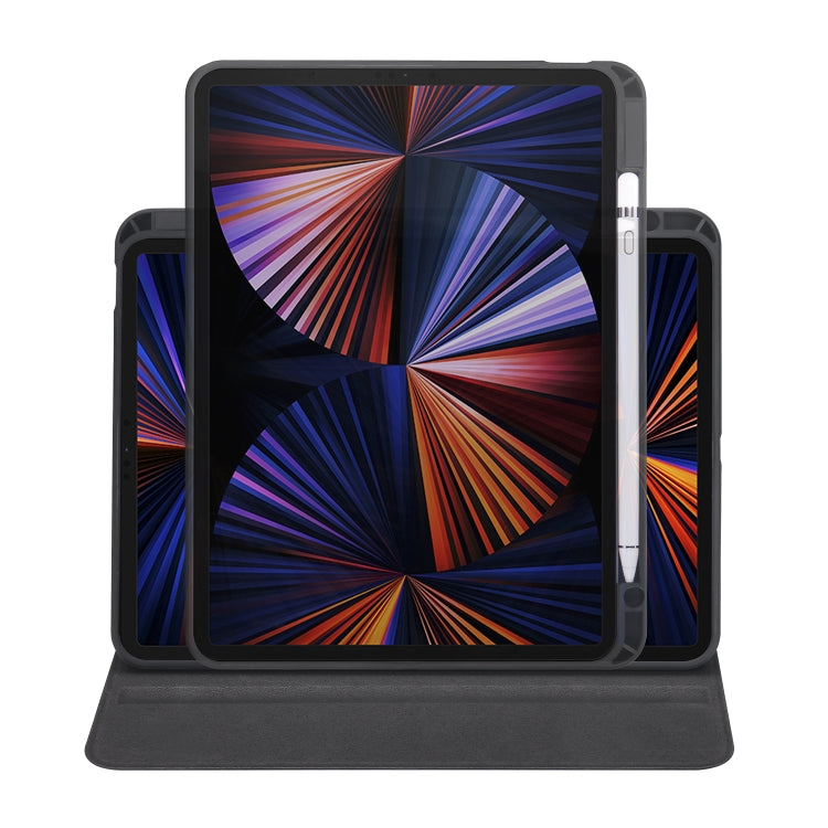 For iPad Air 11 2024 Acrylic 360 Degree Rotation Holder Leather Tablet Case(Black) - iPad Air 11 2024 Cases by PMC TechLife | Online Shopping South Africa | PMC TechLife | Buy Now Pay Later Mobicred