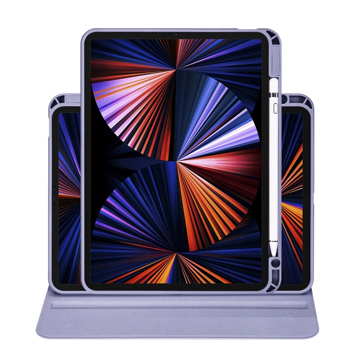 For iPad Air 13 2025 / 2024 Acrylic 360 Degree Rotation Holder Leather Tablet Case(Lavender Purple) - More iPad Cases by PMC TechLife | Online Shopping South Africa | PMC TechLife | Buy Now Pay Later Mobicred