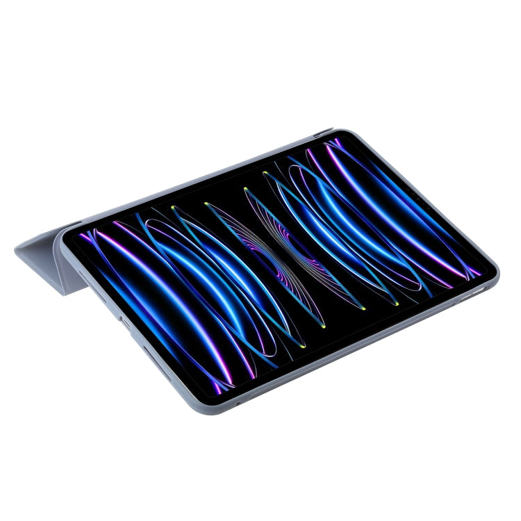 For iPad Pro 13 2024 Three-fold Holder Flip Tablet Leather Case(Purple) - iPad Pro 13 2024 Cases by PMC TechLife | Online Shopping South Africa | PMC TechLife | Buy Now Pay Later Mobicred