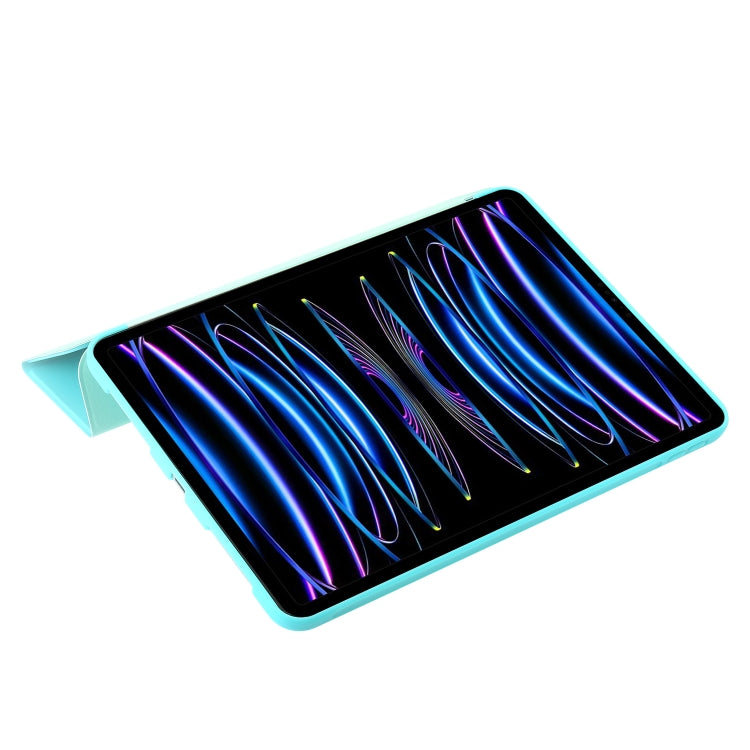For iPad Pro 13 2024 Three-fold Holder Flip Tablet Leather Case(Mint Blue) - iPad Pro 13 2024 Cases by PMC TechLife | Online Shopping South Africa | PMC TechLife | Buy Now Pay Later Mobicred