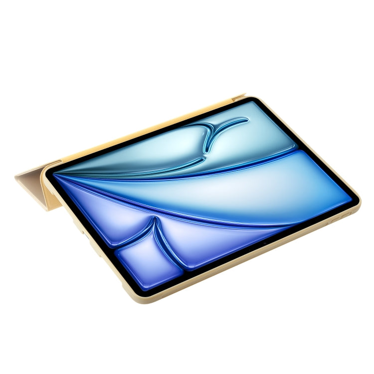 For iPad Air 13 2024 Three-fold Holder Flip Tablet Leather Case(Gold) - iPad Air 13 2024 Cases by PMC TechLife | Online Shopping South Africa | PMC TechLife | Buy Now Pay Later Mobicred