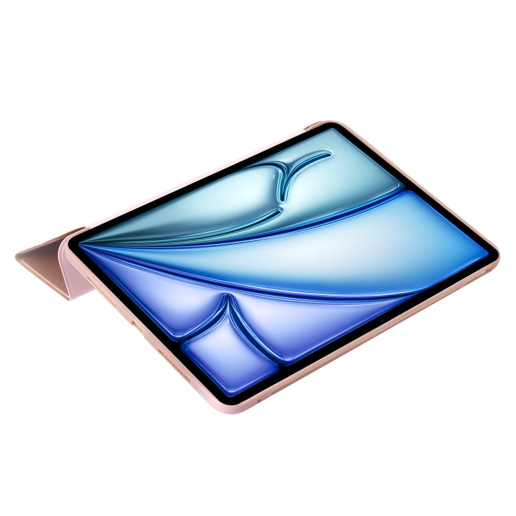 For iPad Air 11 2025 / 2024 Three-fold Holder Flip Tablet Leather Case(Rose Gold) - iPad Air 11 2025 / 2024 Cases by PMC TechLife | Online Shopping South Africa | PMC TechLife | Buy Now Pay Later Mobicred