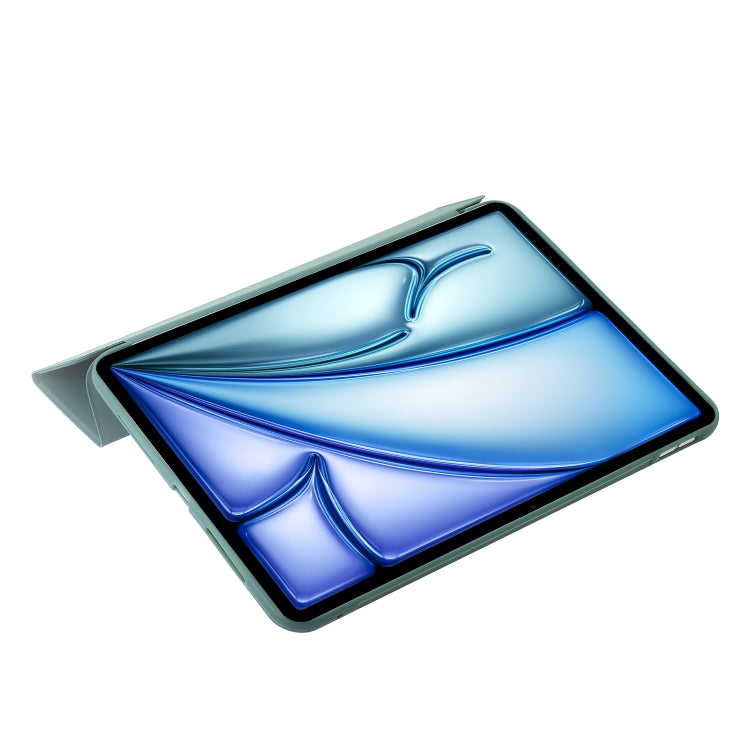 For iPad Air 11 2024 Three-fold Holder Flip Tablet Leather Case(Dark Green) - iPad Air 11 2024 Cases by PMC TechLife | Online Shopping South Africa | PMC TechLife | Buy Now Pay Later Mobicred