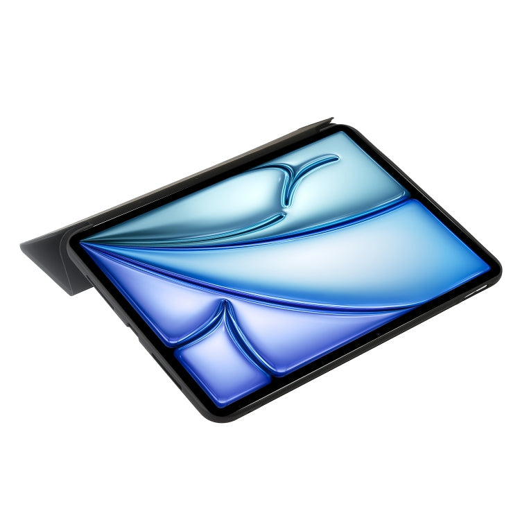 For iPad Air 11 2025 / 2024 Three-fold Holder Flip Tablet Leather Case(Black) - iPad Air 11 2025 / 2024 Cases by PMC TechLife | Online Shopping South Africa | PMC TechLife | Buy Now Pay Later Mobicred