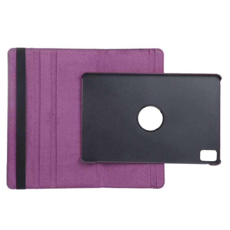 For iPad Pro 13 2024 360 Degree Rotation Litchi Texture Leather Tablet Case with Holder(Purple)