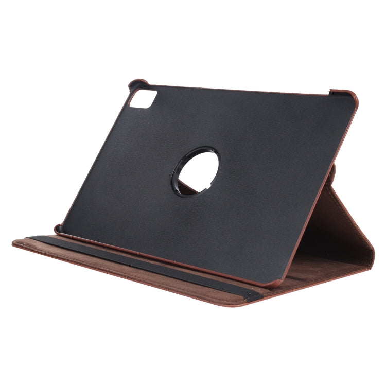 For iPad Pro 13 2024 360 Degree Rotation Litchi Texture Leather Tablet Case with Holder(Brown) - iPad Pro 13 2024 Cases by PMC TechLife | Online Shopping South Africa | PMC TechLife | Buy Now Pay Later Mobicred