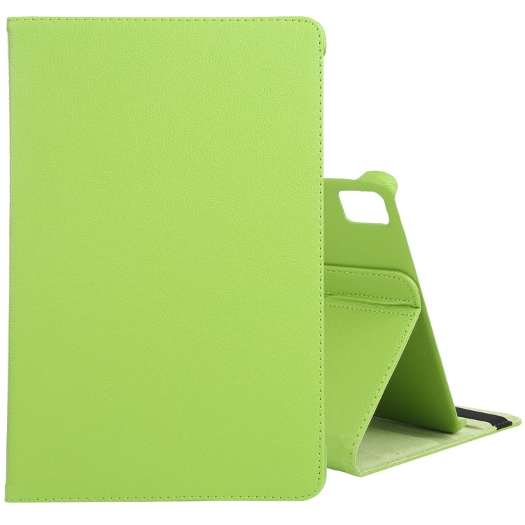 For iPad Air 13 2025 / 2024 360 Degree Rotation Litchi Texture Leather Tablet Case with Holder(Green)
