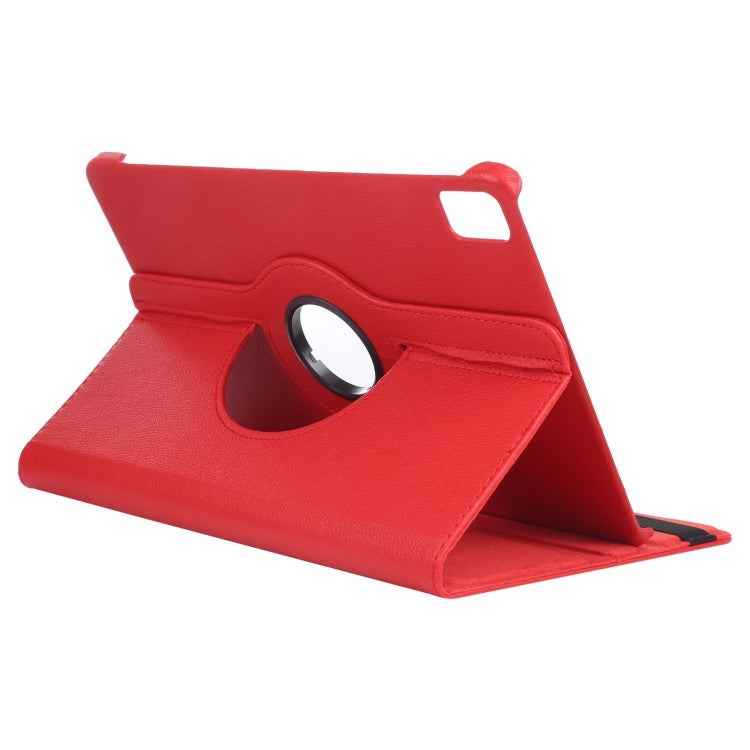 For iPad Air 11 2024 360 Degree Rotation Litchi Texture Leather Tablet Case with Holder(Red)