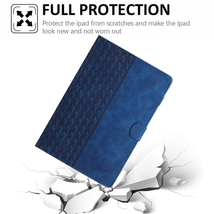 For Lenovo Tab M11/Xiaoxin Pad 11 2024 Building Blocks Embossed Leather Smart Tablet Case(Blue)