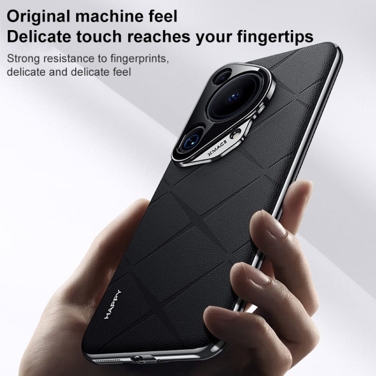 For Huawei Pura 70 Plain Leather PC Phone Case(White)