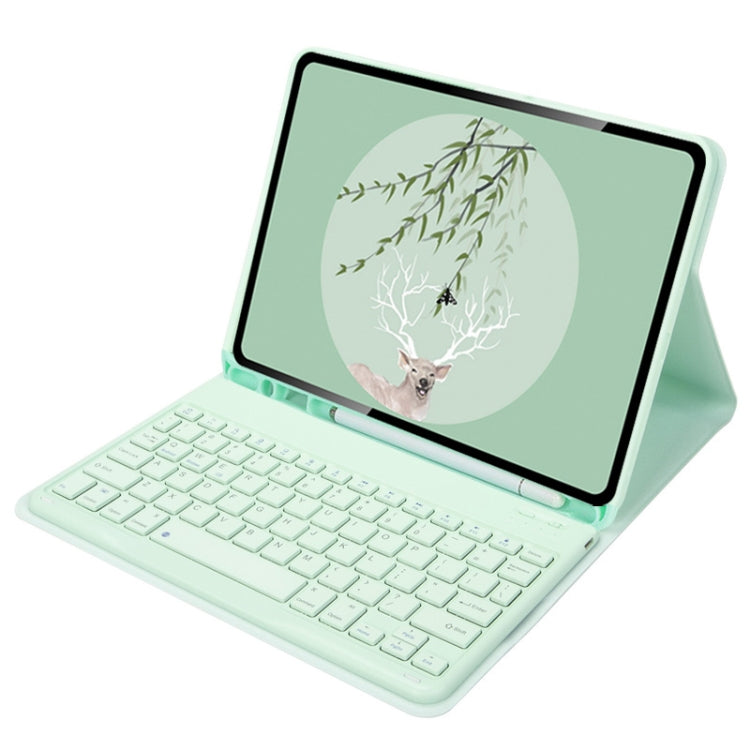 For Xiaomi Pad 6 / Pad 6 Pro 11 inch Round Cap Bluetooth Keyboard Tablet Leather Case with Pen Slot(Green)