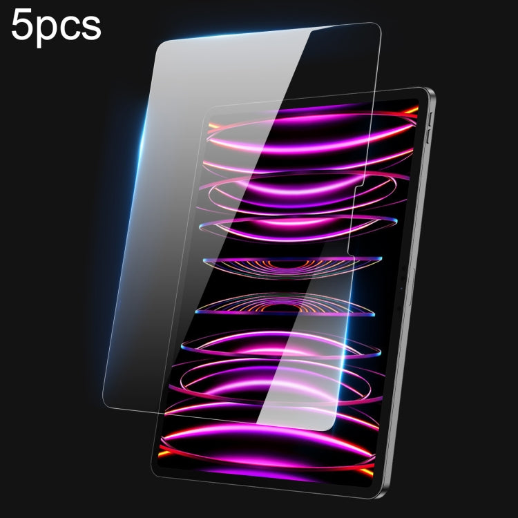 For iPad Pro 12.9 2020/2021/2022 5pcs DUX DUCIS 0.33mm 9H HD Full Screen Tempered Glass Film
