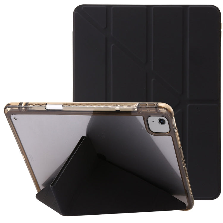 For iPad Air 13 2025 / 2024 Clear Acrylic Deformation Leather Tablet Case(Black)