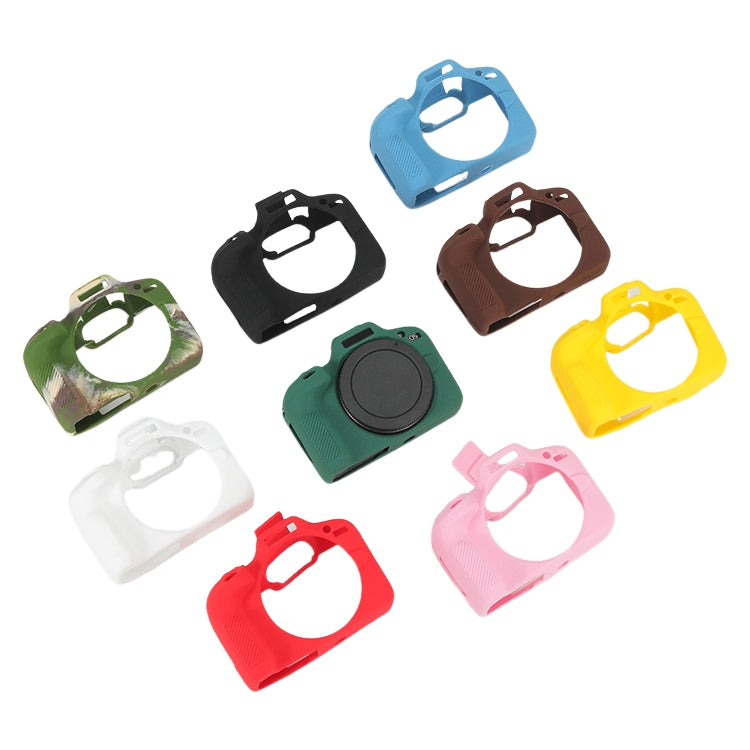 For Canon EOS R100 Litchi Texture Soft Silicone Protective Case(Coffee) - Protective Case by PMC TechLife | Online Shopping South Africa | PMC TechLife | Buy Now Pay Later Mobicred