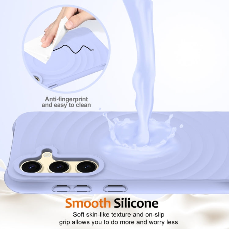For Samsung Galaxy S25+ 5G Wave Texture MagSafe Magnetic Liquid Silicone Phone Case(Purple)