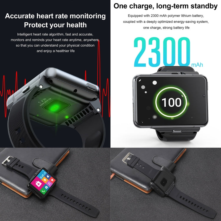 UNIWA DM200, 4GB+64GB, 2.88 inch Android 9.0 Smart Watch Phone, MT6761 Quad Core, Network: 4G(Black) - free shipping - PMC Jewellery - Order now!