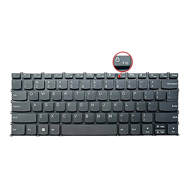For Lenovo IdeaPad 5 / Yoga Slim 7 Pro US Version Laptop Backlight Keyboard, F10 Key with Lock Icon(Black)