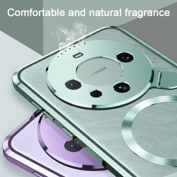 For Huawei Mate 60 Pro Aromatherapy Holder Single-sided MagSafe Magnetic Phone Case(Black)
