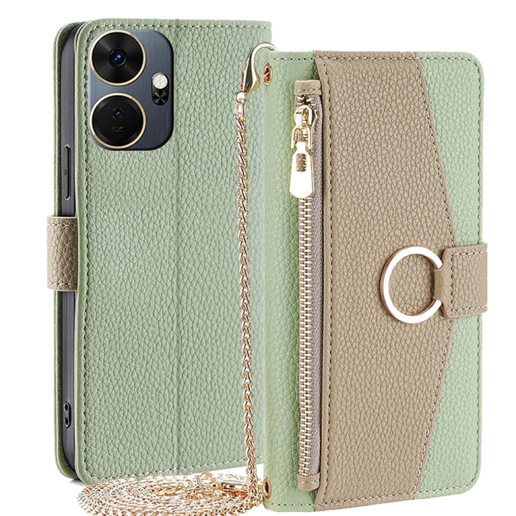 For Itel P55+ 4G Crossbody Litchi Texture Leather Phone Case(Green)