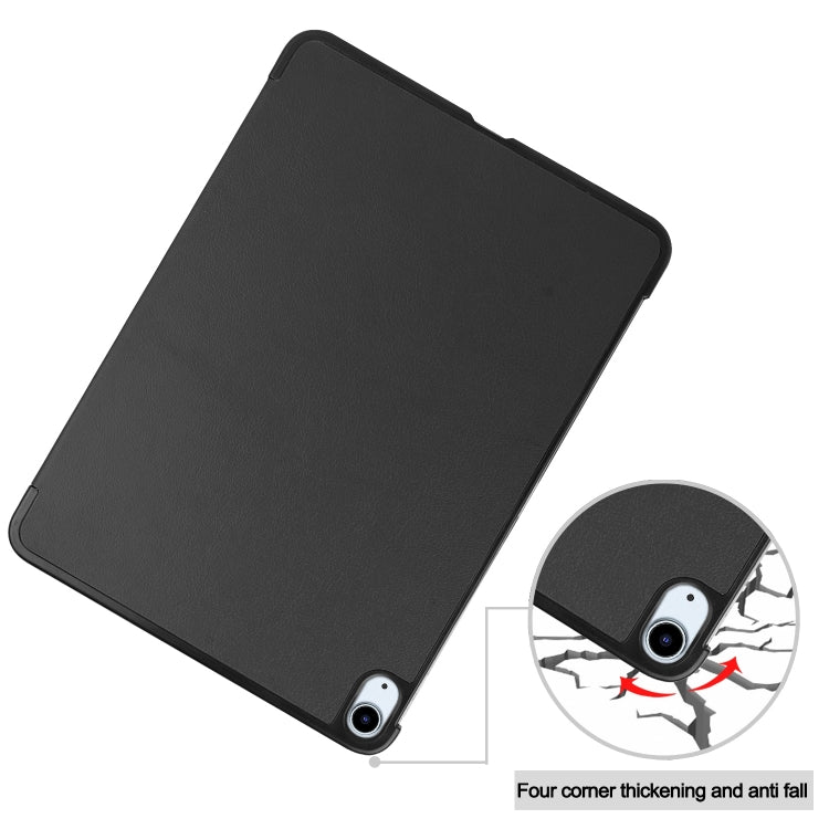 For iPad Air 11 2024 Custer Pure Color 3-Fold Holder Smart Leather Tablet Case(Black) - iPad Air 11 2024 Cases by PMC TechLife | Online Shopping South Africa | PMC TechLife | Buy Now Pay Later Mobicred