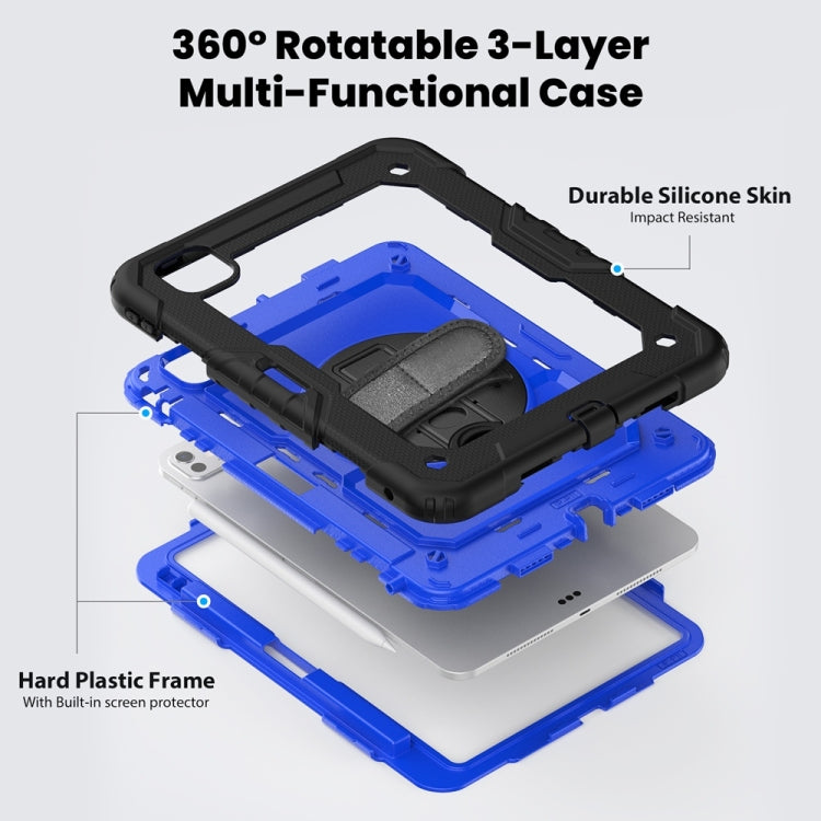 For iPad Pro 11 2024 Silicone Hybrid PC Tablet Protective Case(Dark Blue+Black)