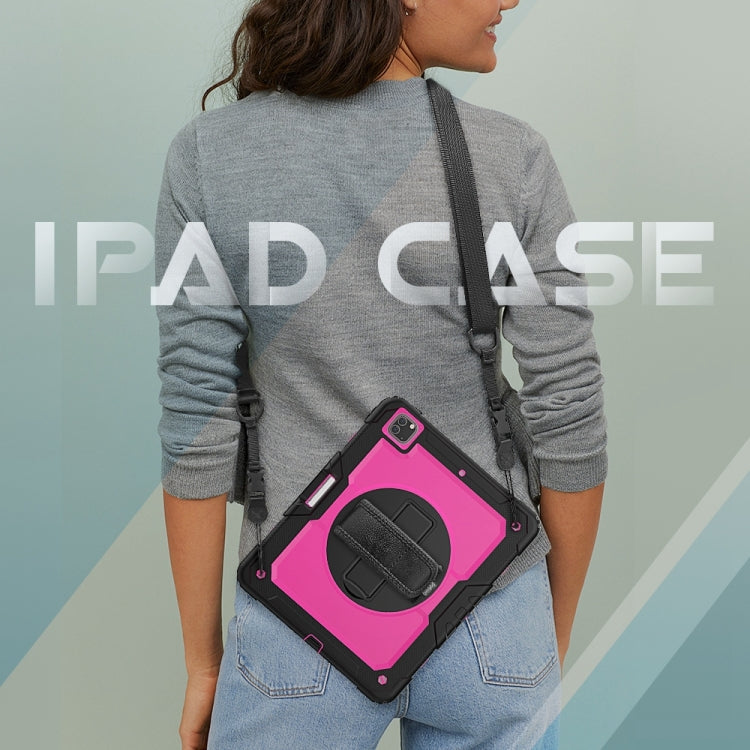 For iPad Pro 13 2024 Silicone + PC Tablet Protective Case(Rose Red+Black) - iPad Pro 13 2024 Cases by PMC TechLife | Online Shopping South Africa | PMC TechLife | Buy Now Pay Later Mobicred