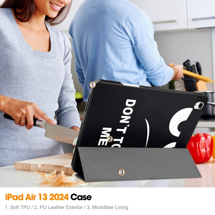 For iPad Air 13 2024 Custer Painted 3-Fold Holder Smart Leather Tablet Case with Pen Tray(Big Eye ME) - iPad Air 13 2024 Cases by PMC TechLife | Online Shopping South Africa | PMC TechLife | Buy Now Pay Later Mobicred