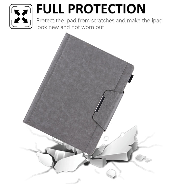 For iPad Pro 13 2024 Solid Color Metal Buckle Leather Smart Tablet Case(Grey) - iPad Pro 13 2024 Cases by PMC TechLife | Online Shopping South Africa | PMC TechLife | Buy Now Pay Later Mobicred