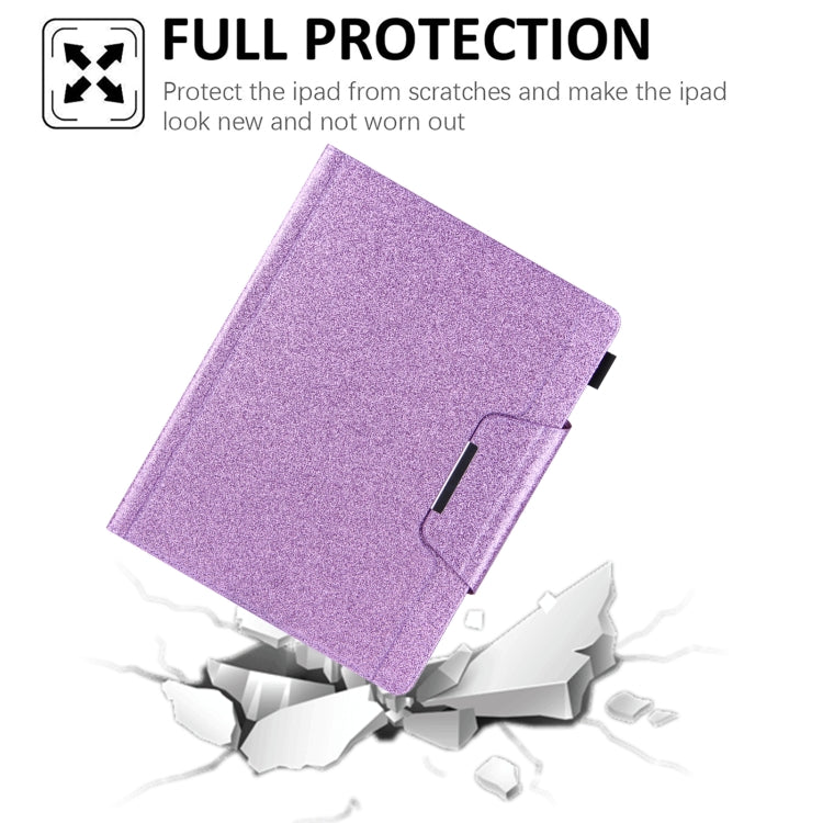 For iPad Pro 11 2024 Glitter Metal Buckle Leather Smart Tablet Case(Purple) - iPad Pro 11 2024 Cases by PMC TechLife | Online Shopping South Africa | PMC TechLife | Buy Now Pay Later Mobicred