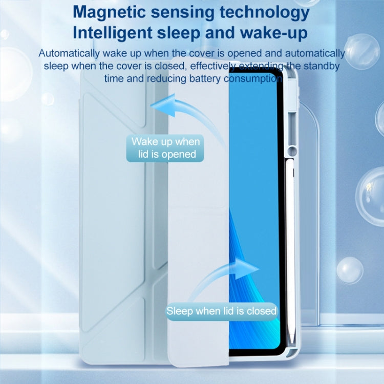 For Huawei MatePad 10.8 Clear Acrylic Deformation Leather Tablet Case(Black)
