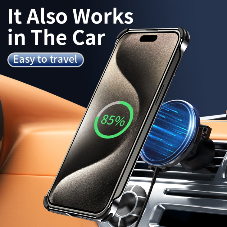 For iPhone 16 Pro Max Auspicious Cloud Series MagSafe Metal Phone Case with Bracket(Grey) - iPhone 16 Pro Max Cases by PMC TechLife | Online Shopping South Africa | PMC TechLife | Buy Now Pay Later Mobicred