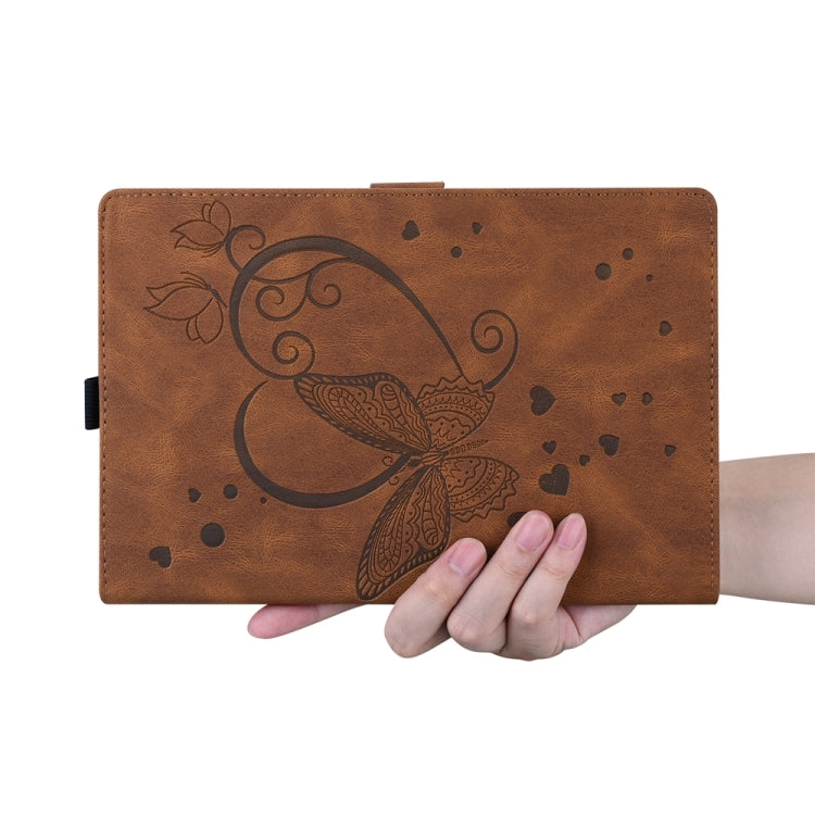 For iPad Pro 11 2024 Love Butterfly Embossed Leather Tablet Case(Brown) - iPad Pro 11 2024 Cases by PMC TechLife | Online Shopping South Africa | PMC TechLife | Buy Now Pay Later Mobicred