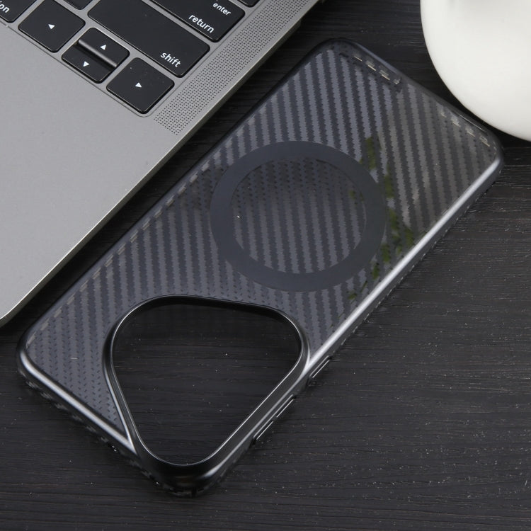 For Huawei Pura 70 Pro /70 Pro+ 6D Plated Carbon Fiber Clear Magsafe PC Phone Case(Starry Black)