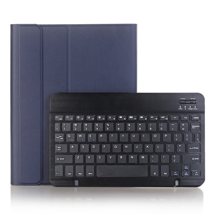 For iPad Pro 11 2024 A13B Lambskin Texture Bluetooth Touch Keyboard Leather Tablet Case with Pen Slot(Dark Blue)