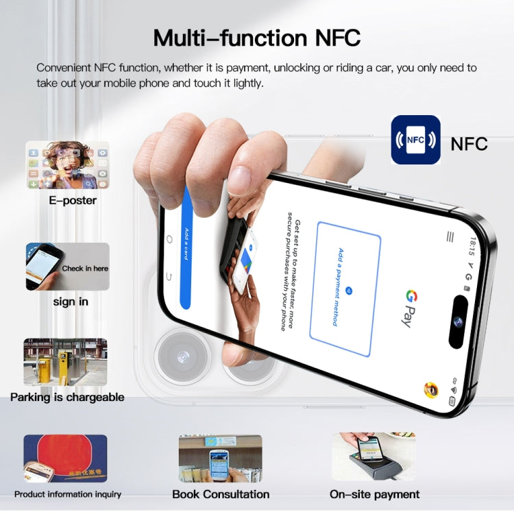 i15 Pro Max / Q5A, 6GB+128GB, 6.5 inch Screen, Face Identification, Android 10 MTK6762 Octa Core, OTG, NFC, Network: 4G, Dual SIM(Titanium Blue)