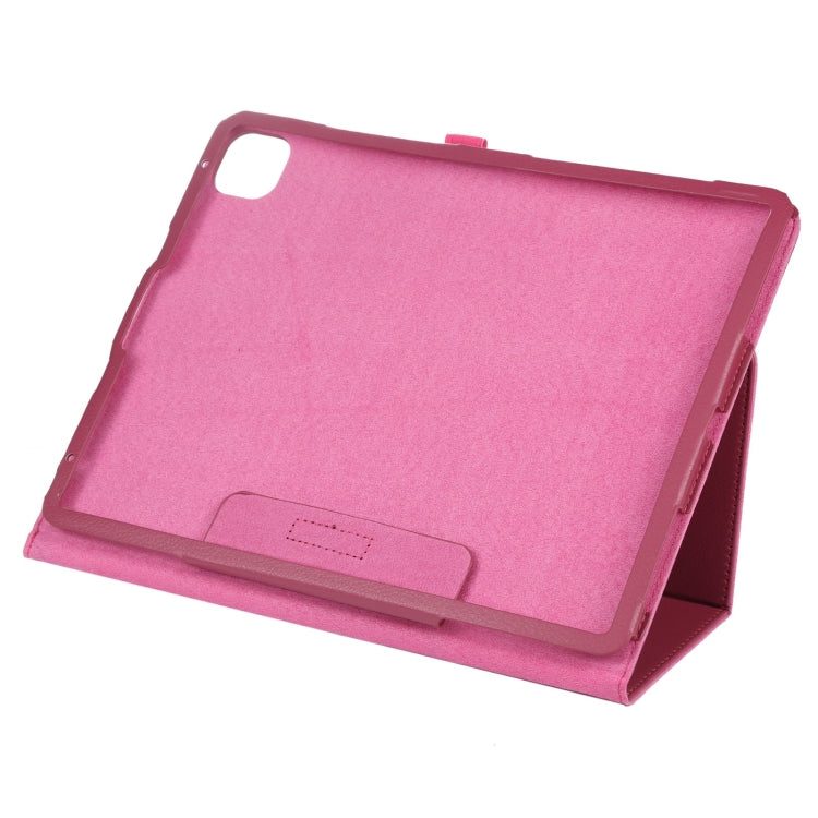 For iPad Air 11 2025 / 2024 Litchi Texture Solid Color Leather Tablet Case(Rose Red)
