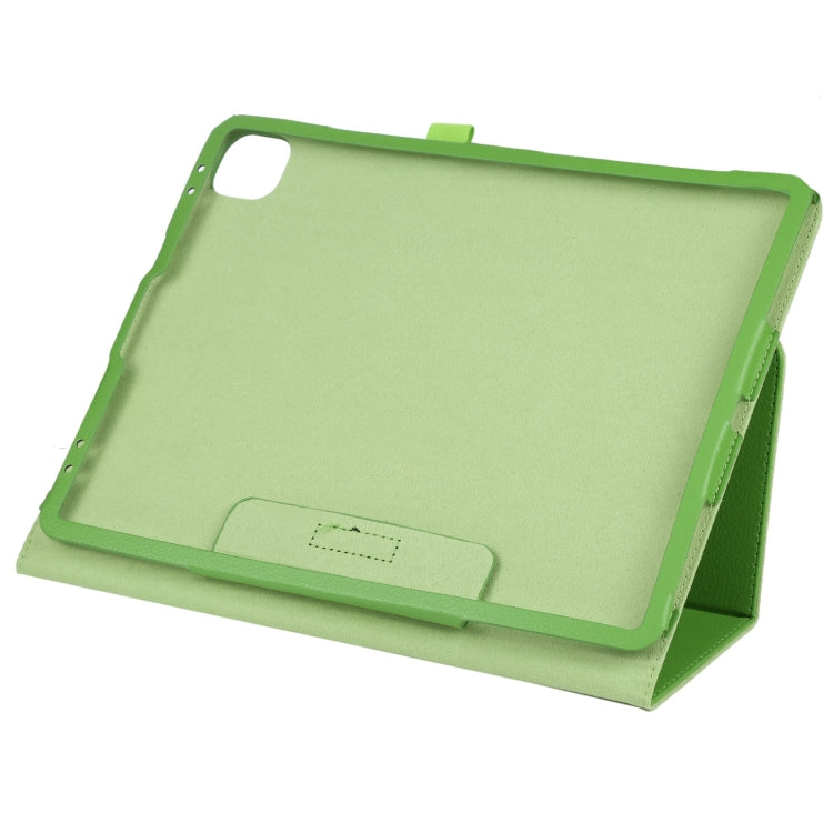 For iPad Air 11 2025 / 2024 Litchi Texture Solid Color Leather Tablet Case(Green)