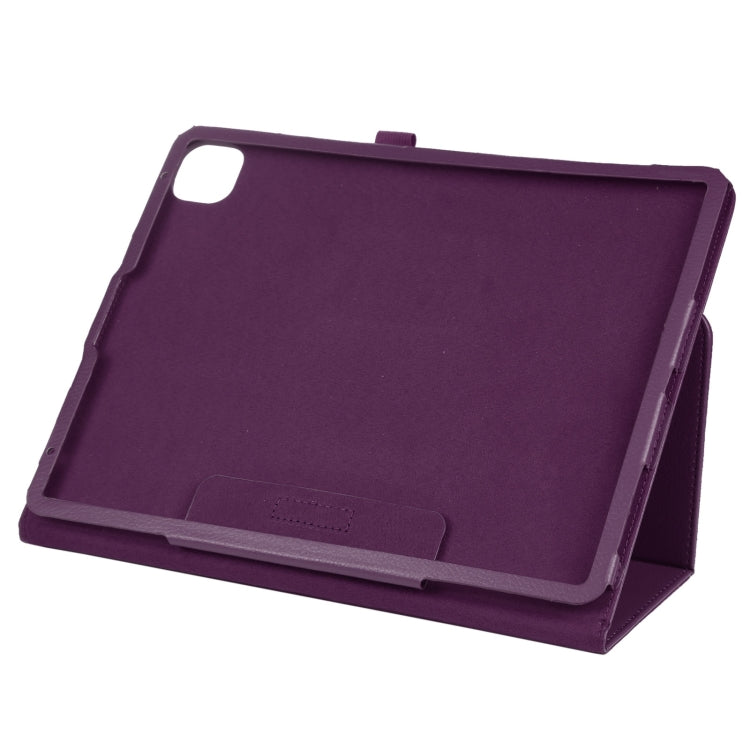 For iPad Air 11 2024 Litchi Texture Solid Color Leather Tablet Case(Purple)