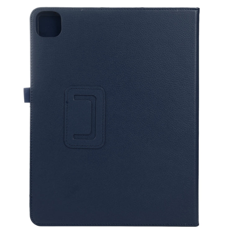 For iPad Pro 11 2024 Litchi Texture Solid Color Leather Tablet Case(Dark Blue)