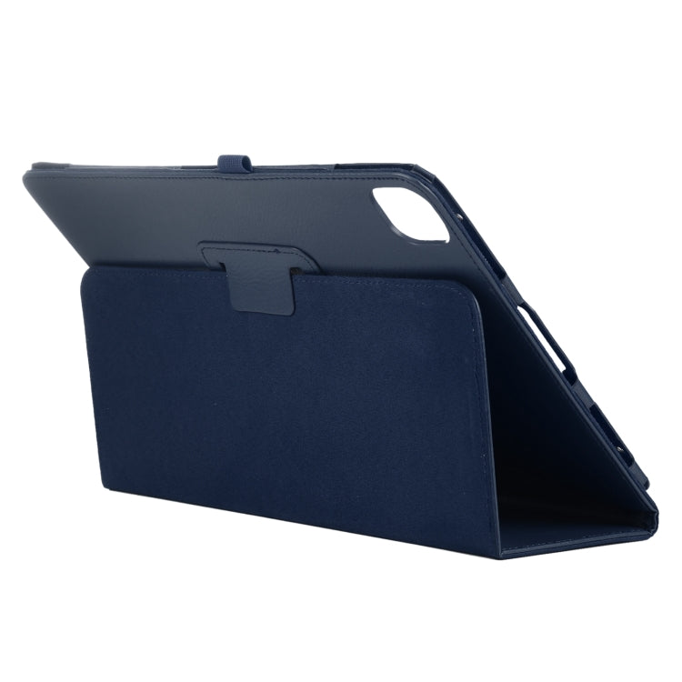 For iPad Pro 13 2024 Litchi Texture Solid Color Leather Tablet Case(Dark Blue)