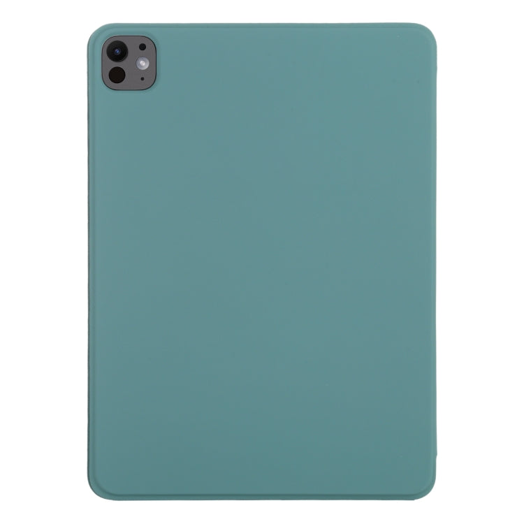 For iPad Pro 11 2024 Double-sided Clip Non-buckle Magnetic PU Smart Tablet Case(Green)