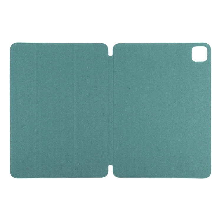 For iPad Pro 11 2024 Double-sided Clip Non-buckle Magnetic PU Smart Tablet Case(Green)