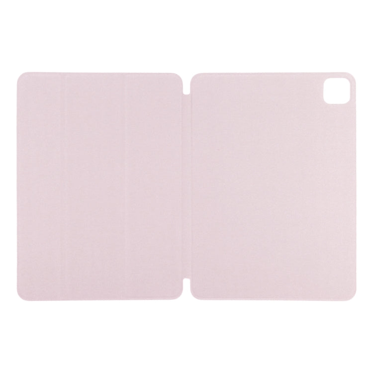 For iPad Pro 11 2024 Double-sided Clip Non-buckle Magnetic PU Smart Tablet Case(Pink)