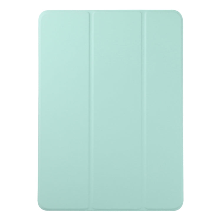 For iPad Air 11 2024 Double-sided Clip Non-buckle Magnetic PU Smart Tablet Case(Light Green)