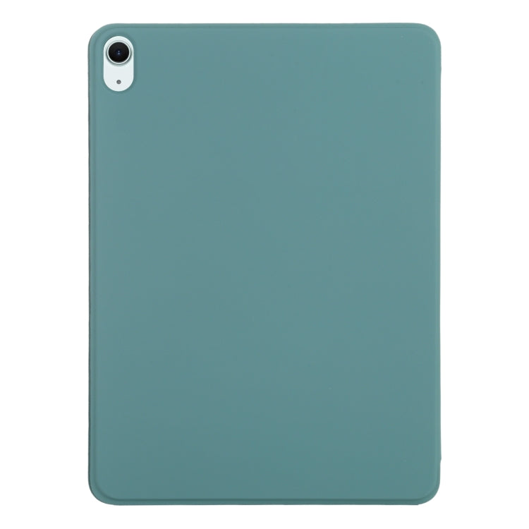 For iPad Air 11 2024 Double-sided Clip Non-buckle Magnetic PU Smart Tablet Case(Green)